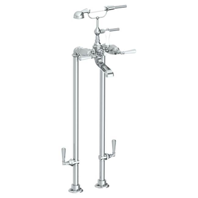 Floor Standing Bath Set with Hand Shower and Shut-Off Valves