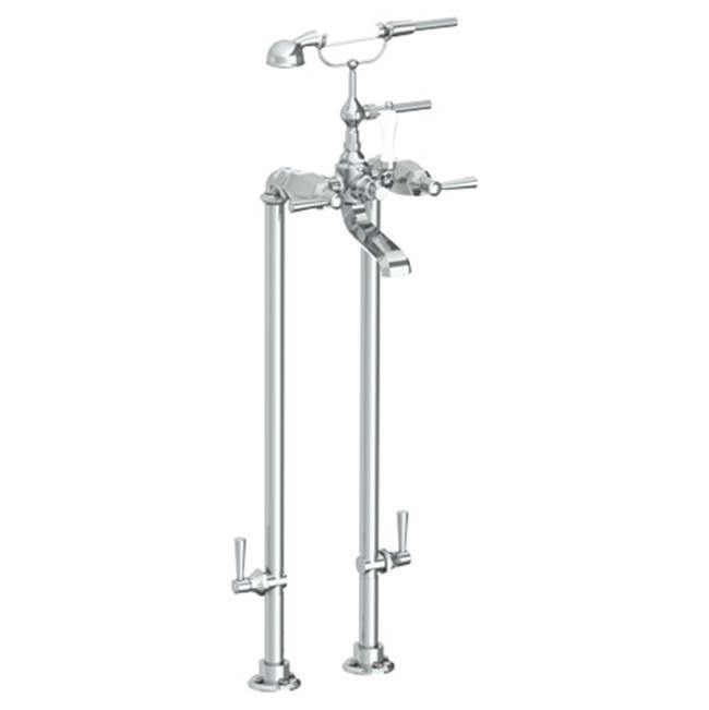 Floor Standing Bath Set with Hand Shower and Shut-Off Valves