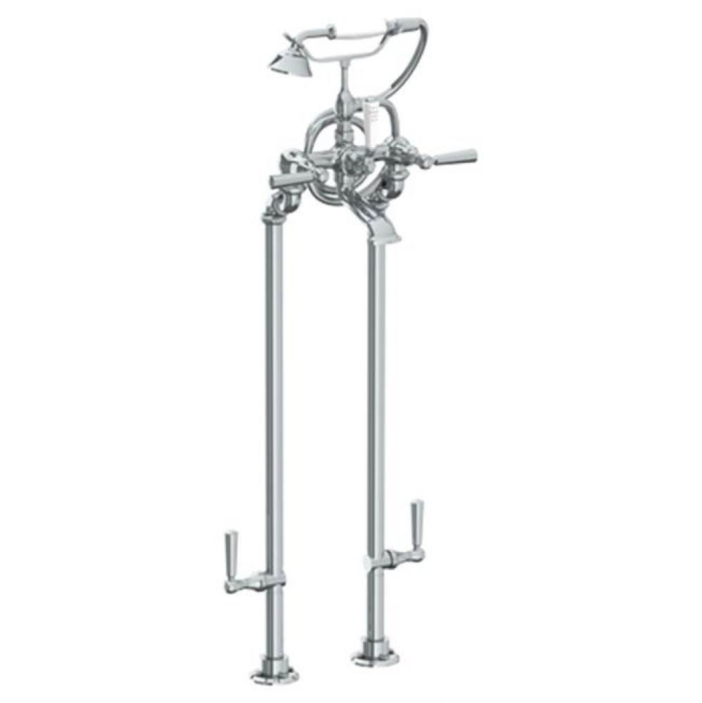 Floor Standing Bath Set with Hand Shower and Shut-Off Valves
