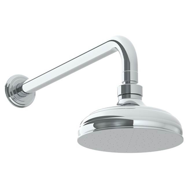 Wall Mounted Showerhead, 6'' dia with 14'' Arm and Flange