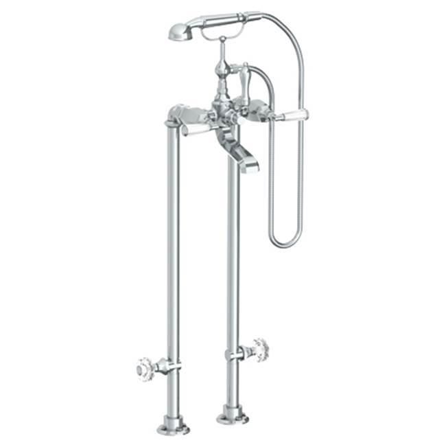 Floor Standing Bath Set with Hand Shower and Shut-Off Valves