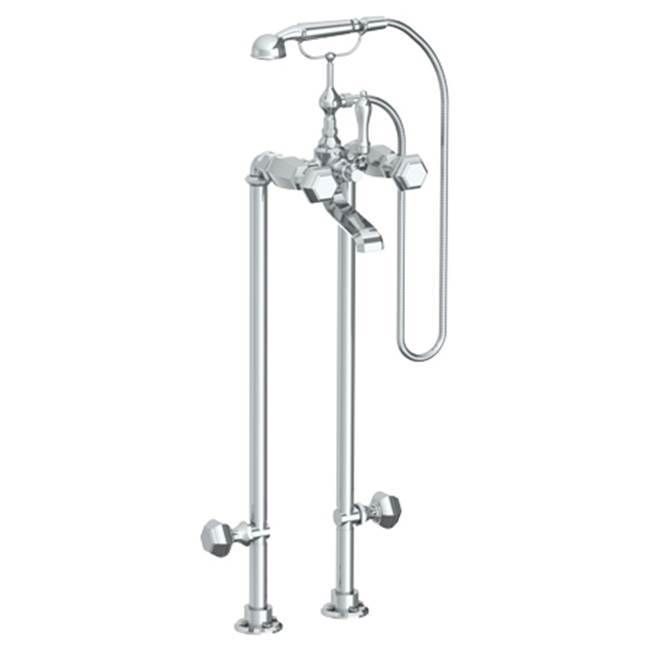 Floor Standing Bath Set with Hand Shower and Shut-Off Valves