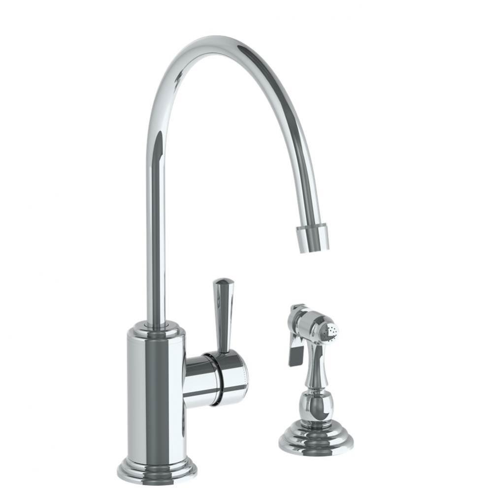 Deck Mounted 2 Hole Extended Gooseneck Kitchen Set - Includes Side Spray
