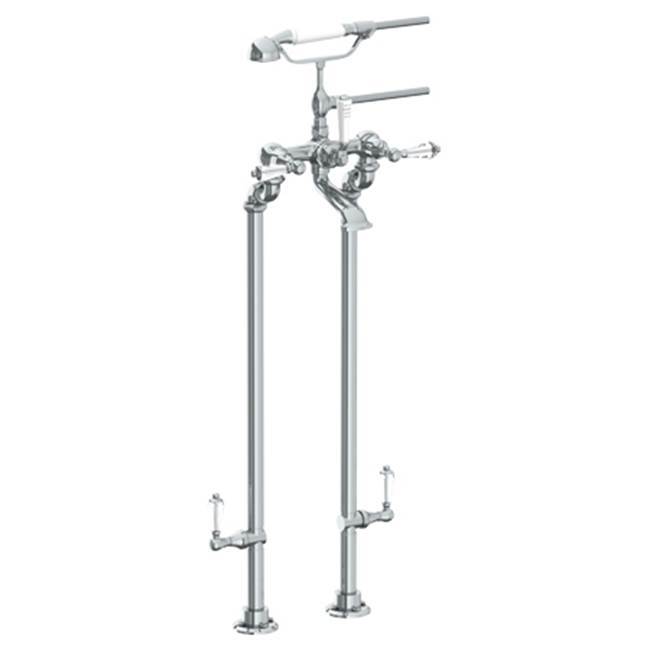 Floor Standing Bath Set with Hand Shower and Shut-Off Valves