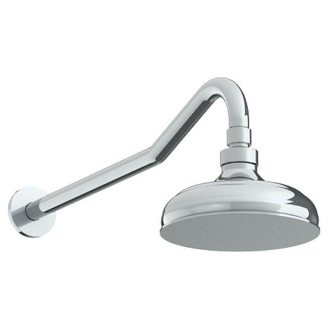Wall Mounted Showerhead, 6'' dia with 17-1/4'' Arm and Flange