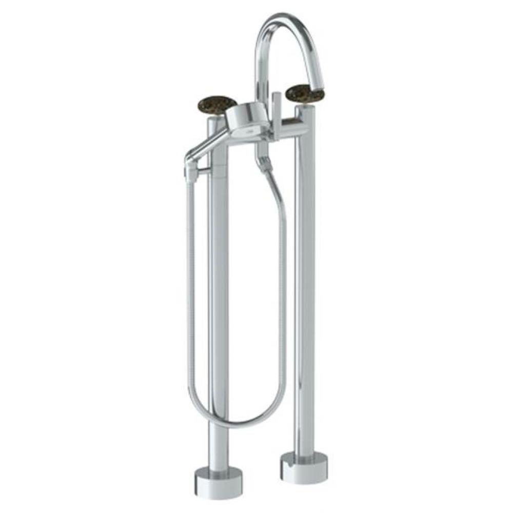 Floor Standing Gooseneck Bath Set with Volume Hand Shower