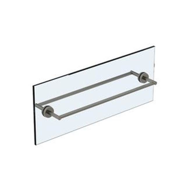 Blue 24” double shower door pull/ glass mount towel bar