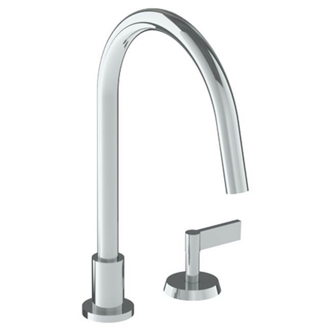 Deck Mounted 2 Hole Gooseneck Kitchen Faucet