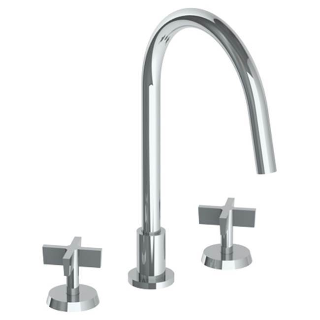 Deck Mounted 3 Hole Gooseneck Kitchen Faucet