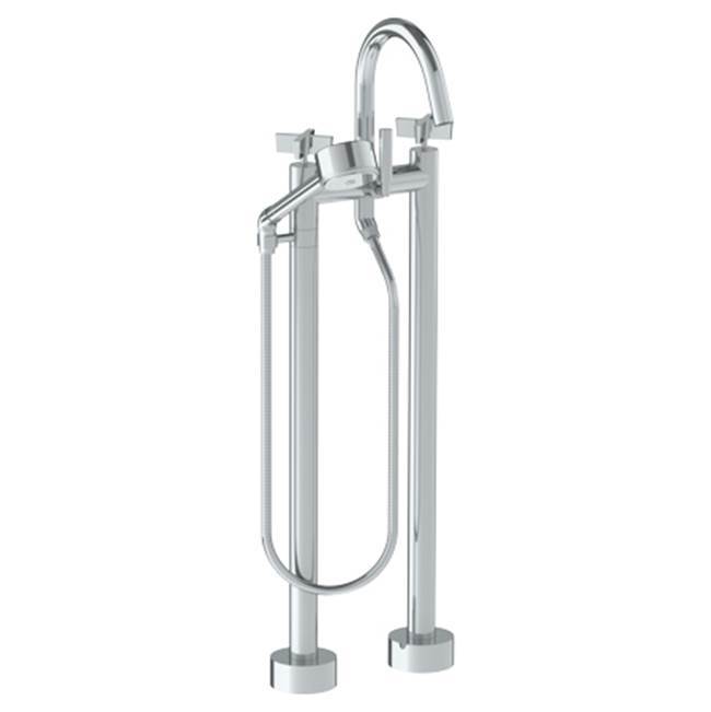 Floor Standing Gooseneck Bath Set with Volume Hand Shower