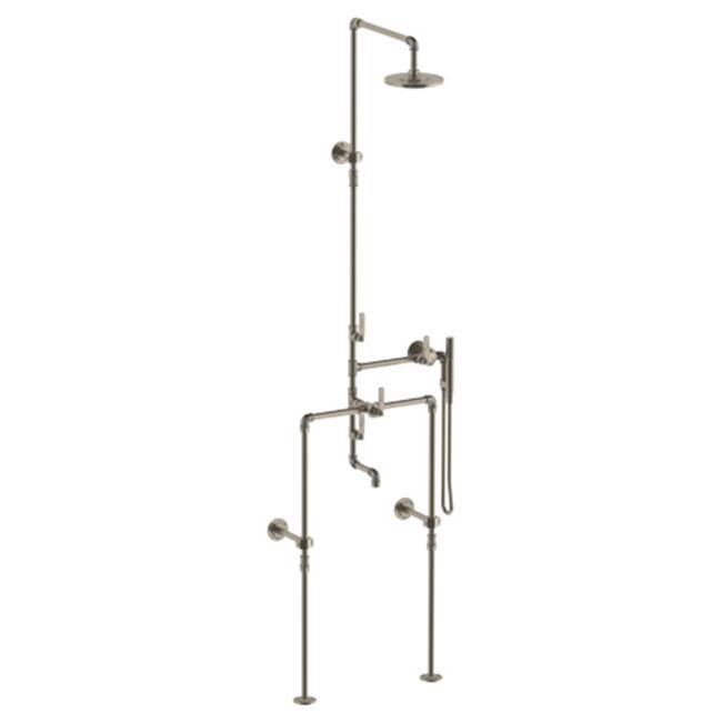 Floor Mounted Exposed Thermostatic Tub/ Shower With Hand Shower Set