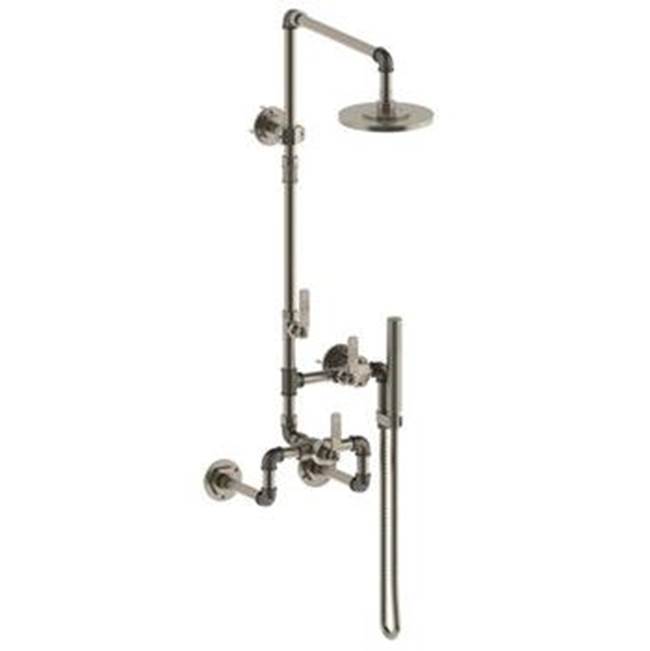 Wall Mounted Exposed Thermostatic Shower With Hand Shower Set