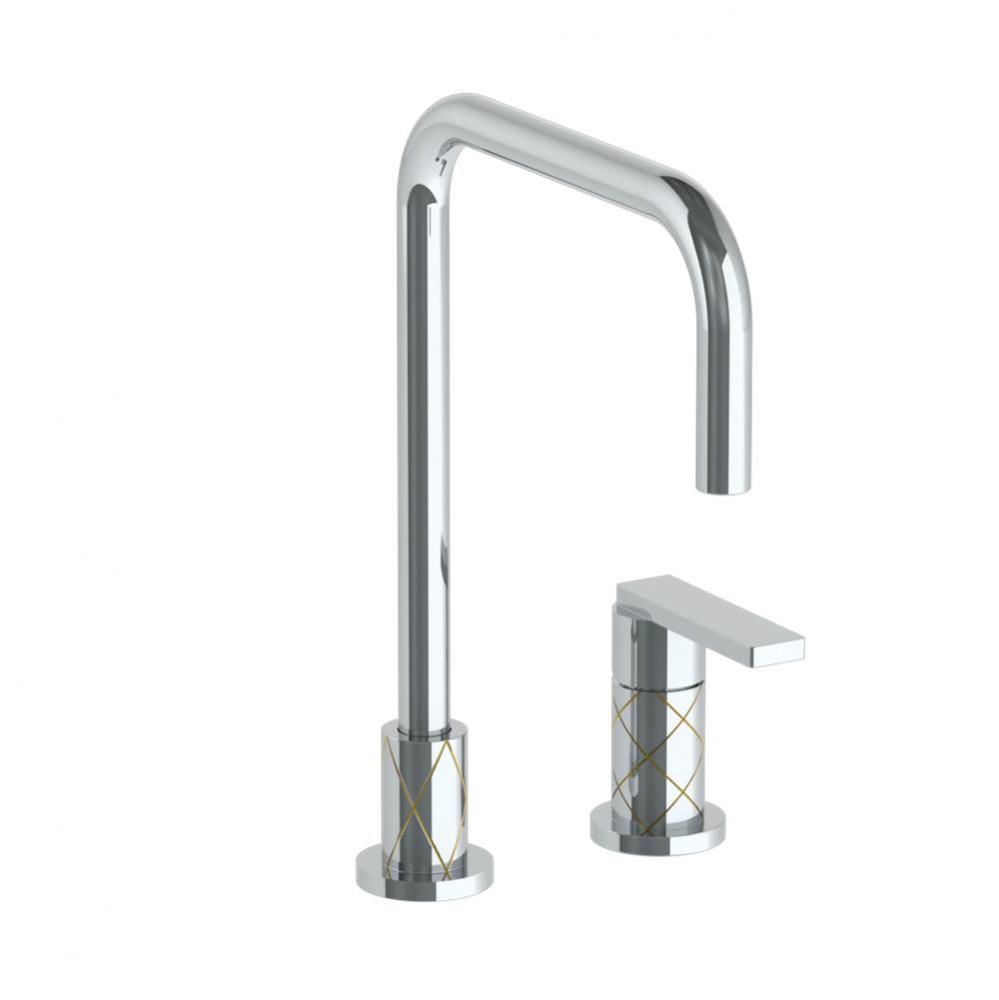 Deck Mounted 2 Hole Square Top Kitchen Faucet