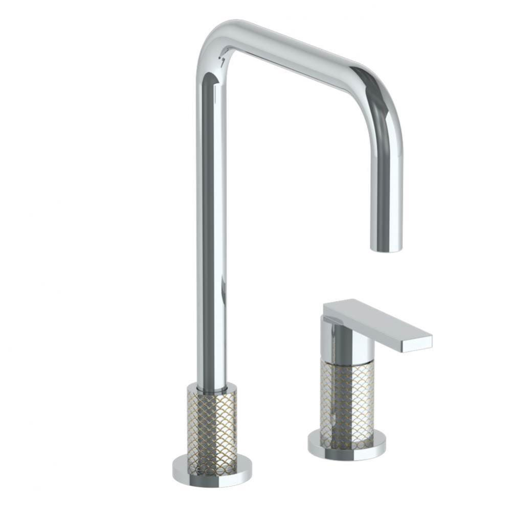 Deck Mounted 2 Hole Square Top Kitchen Faucet