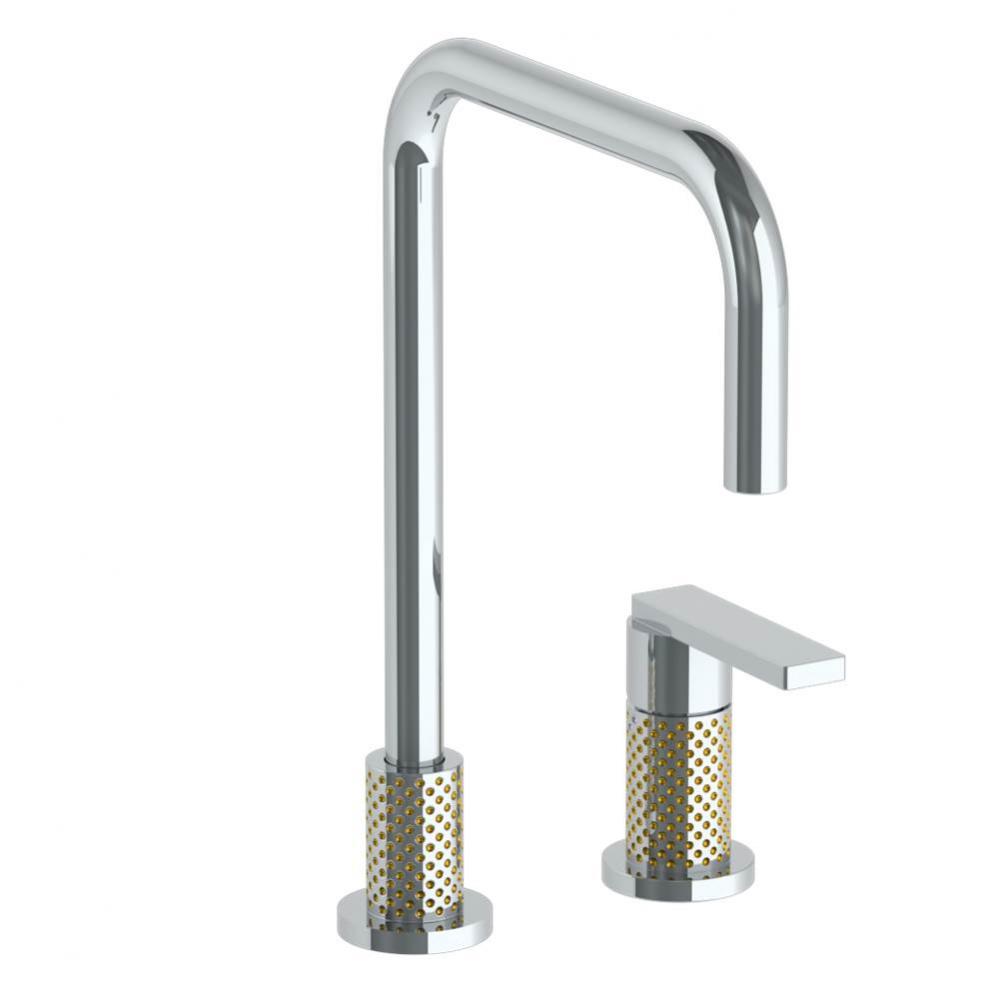 Deck Mounted 2 Hole Square Top Kitchen Faucet