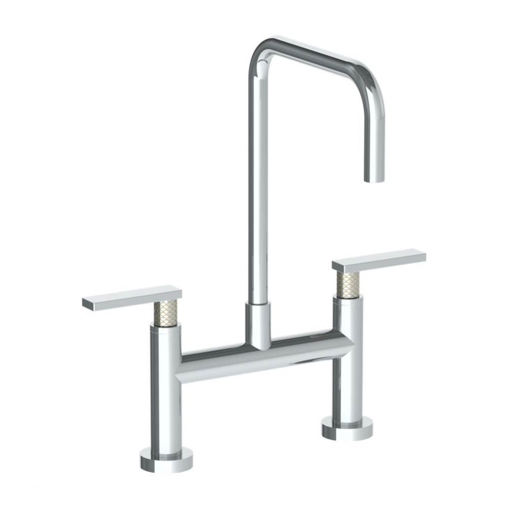 Deck Mounted Bridge Square Top Kitchen Faucet