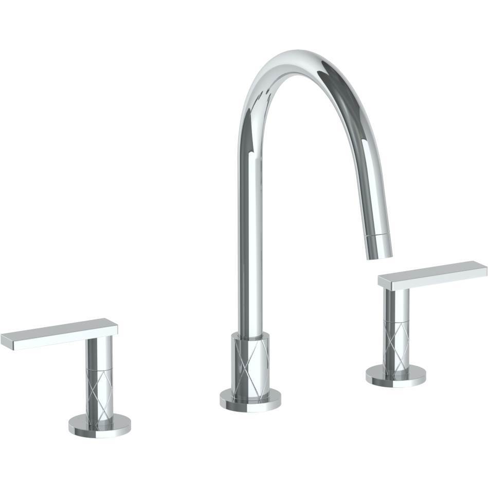 Deck Mounted 3 Hole Gooseneck Kitchen Faucet