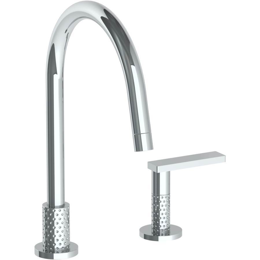 Deck Mounted 2 Hole Gooseneck Kitchen Faucet