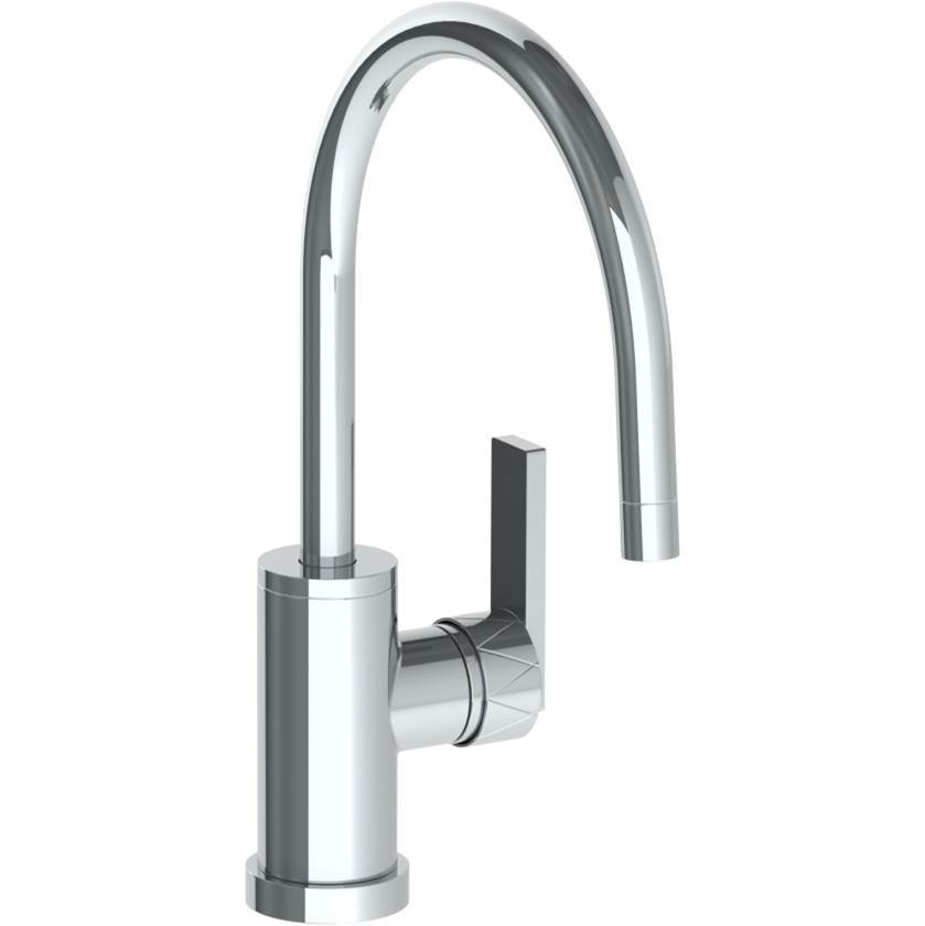 Deck Mounted 1 Hole Gooseneck Kitchen Faucet