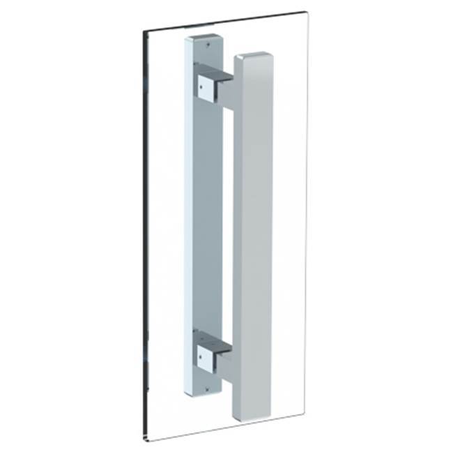 Rectangular 18” double shower door pull/glass mount towel bar