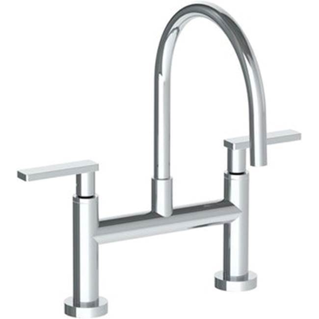 Deck Mounted Bridge Gooseneck Kitchen Faucet