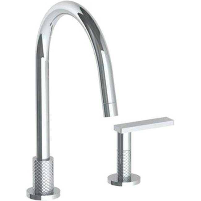 Deck Mounted 2 Hole Gooseneck Kitchen Faucet