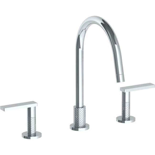 Deck Mounted 3 Hole Gooseneck Kitchen Faucet