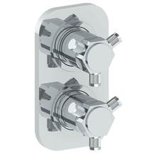 Watermark 111-T25-SP5-GP - Wall Mounted Mini Thermostatic Shower Trim with built-in control, 3 1/2'' x 6 1/4'&