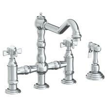 Watermark 206-7.6-S1-GP - Deck Mounted Bridge Kitchen Faucet with Side Spray