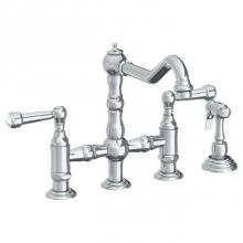 Watermark 206-7.6-S2-PC - Deck Mounted Bridge Kitchen Faucet with Side Spray