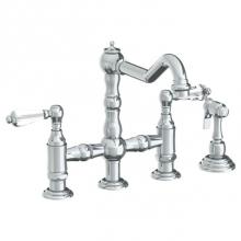 Watermark 206-7.6-SWA-PC - Deck Mounted Bridge Kitchen Faucet with Side Spray