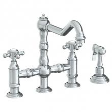 Watermark 206-7.6-V-PC - Deck Mounted Bridge Kitchen Faucet with Side Spray