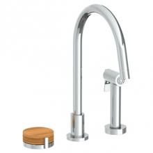 Watermark 21-7.1.3A-E2-PC - Deck Mounted 3 Hole Square Top Kitchen Set - Includes Side Spray