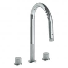 Watermark 22-7PG2-TIA-PC - Deck Mounted 3 Hole Gooseneck Kitchen Faucet with Pull Down Spray