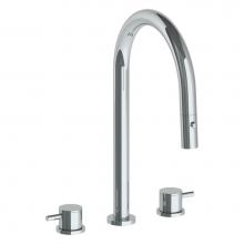 Watermark 22-7PG2-TIB-PC - Deck Mounted 3 Hole Gooseneck Kitchen Faucet with Pull Down Spray