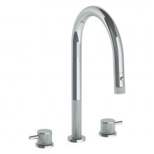 Watermark 22-7PG2-TIC-PC - Deck Mounted 3 Hole Gooseneck Kitchen Faucet with Pull Down Spray