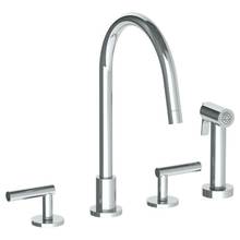 Watermark 23-7.1G-L8-WH - Deck Mounted 4 Hole Gooseneck Kitchen Set - Includes Side Spray