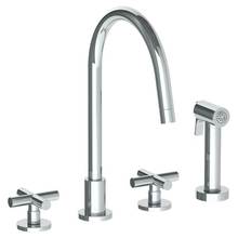 Watermark 23-7.1G-L9-GP - Deck Mounted 4 Hole Gooseneck Kitchen Set - Includes Side Spray