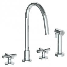 Watermark 23-7.1G-L9-PC - Deck Mounted 4 Hole Gooseneck Kitchen Set -  Includes Side Spray