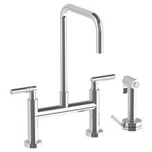 Watermark 23-7.65-L8-GP - Deck Mounted Bridge Square Top Kitchen Faucet with Independent Side Spray