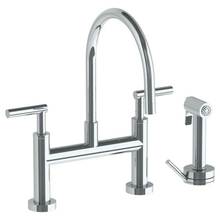 Watermark 23-7.65G-L8-GP - Deck Mounted Bridge Gooseneck Kitchen Faucet with Independent Side Spray