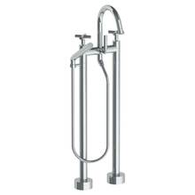 Watermark 23-8.3-L9-PC - Floor Standing Bath set with Gooseneck Spout and Slim Hand Shower