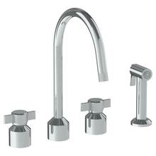 Watermark 25-7.1G-IN16-GP - Deck Mounted 4 Hole Kitchen Set With Gooseneck Spout - Includes Side Spray