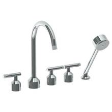 Watermark 25-8G.1-IN14-WH - Deck Mounted 5 Hole Bath set with Gooseneck Spout