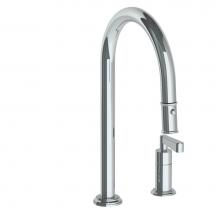 Watermark 29-7.1.3PG2-TR24V-PC - Deck Mounted 2 Hole Gooseneck Kitchen Faucet with Pull Down Spray