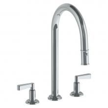 Watermark 29-7PG2-TR24-PC - Deck Mounted 3 Hole Gooseneck Kitchen Faucet with Pull Down Spray