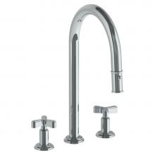 Watermark 29-7PG2-TR25-PC - Deck Mounted 3 Hole Gooseneck Kitchen Faucet with Pull Down Spray