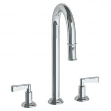 Watermark 29-9PG4-TR24-PC - Deck Mounted 3 Hole Gooseneck Prep Faucet with Pull Down Spray