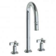 Watermark 29-9PG4-TR25-PC - Deck Mounted 3 Hole Gooseneck Prep Faucet with Pull Down Spray