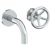 Watermark 31-1.2S-BK-PC - Wall Mounted 2 Hole Lavatory Set with 6'' Spout